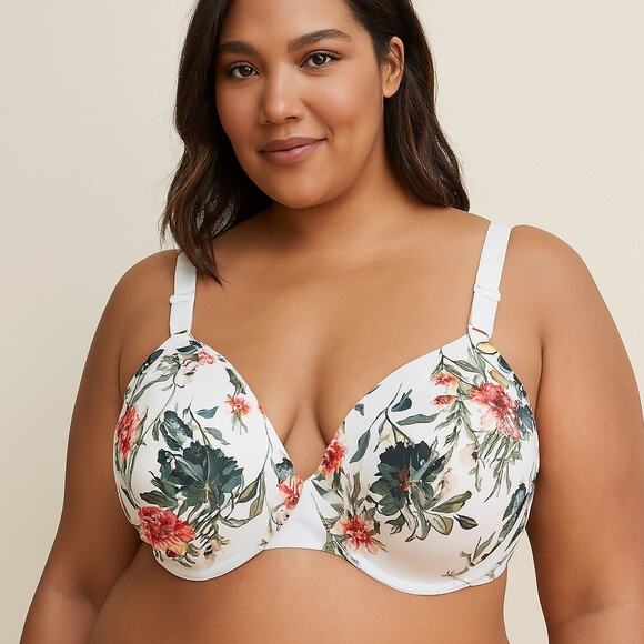 Cacique Lightly Lined Floral Balconette Bra - Picture 1 of 7